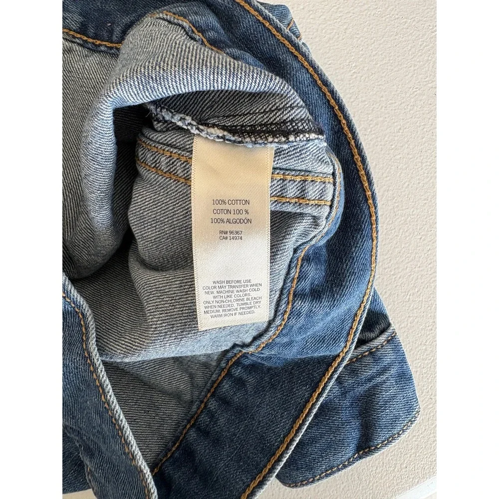 OshKosh B'gosh Kids Size 6 Blue Denim Jean Jacket‎ Button Front 100% Cotton